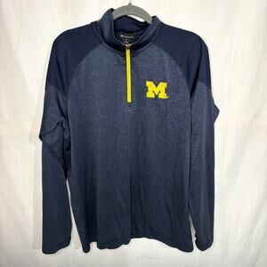 Champion Sports Wear, Mens University of Michigan U of M Team Quarter Zip, Large